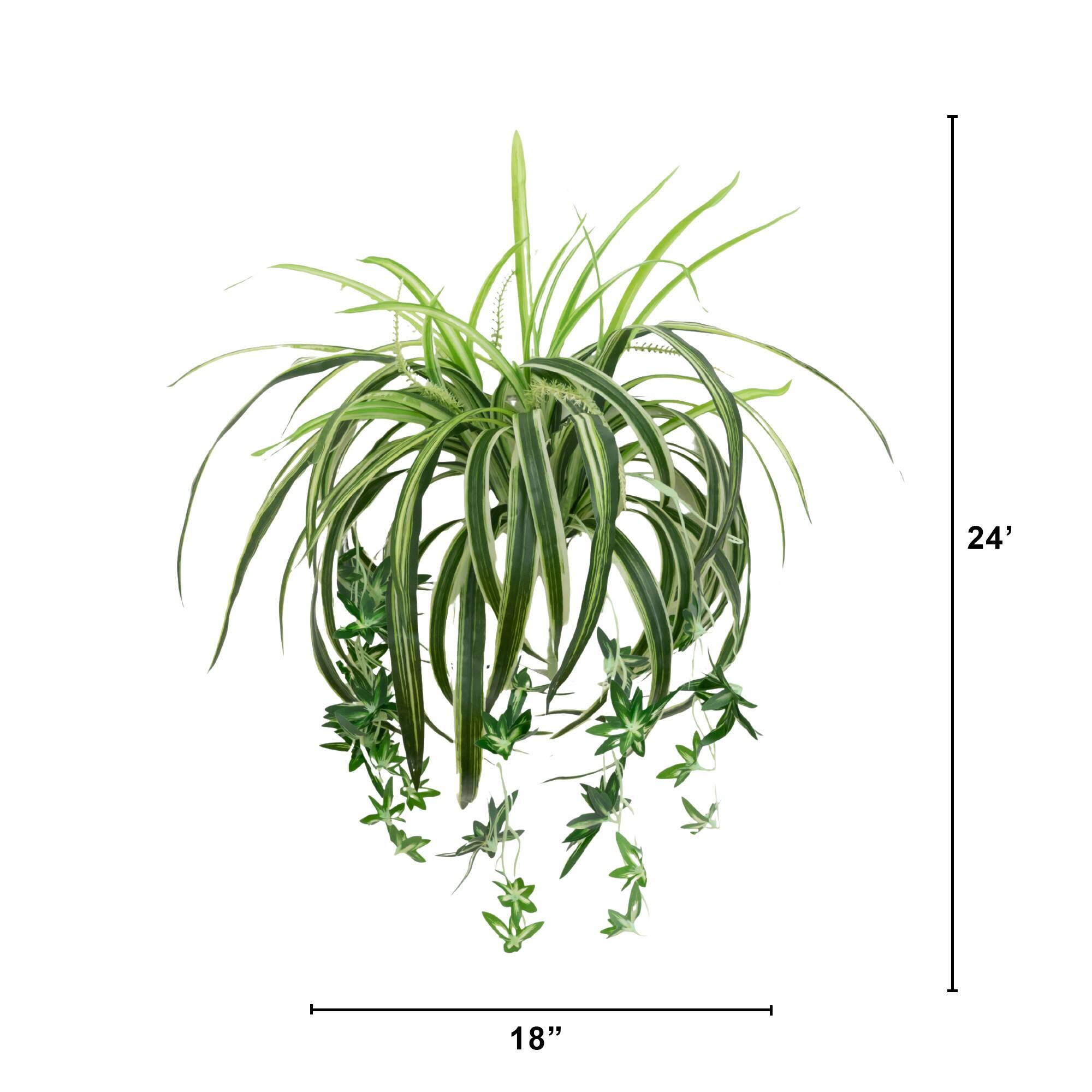 24" UV Resistant Artificial Spider Bush (Indoor/Outdoor) - Set of 3